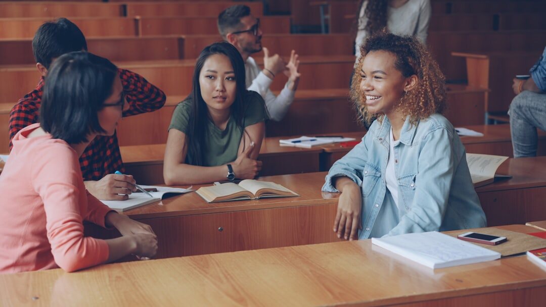 student in communication class