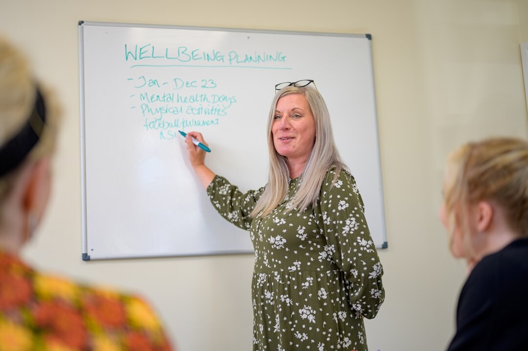 woman leading workshop session